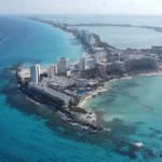 cancun drone shot